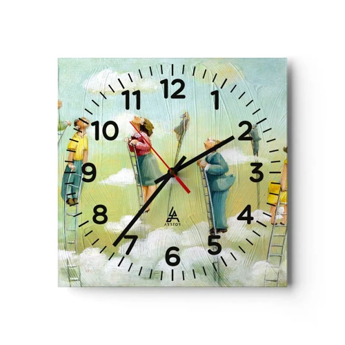 Reloj de pared - Reloj de vidrio - Sigue tu sueño - 40x40 cm