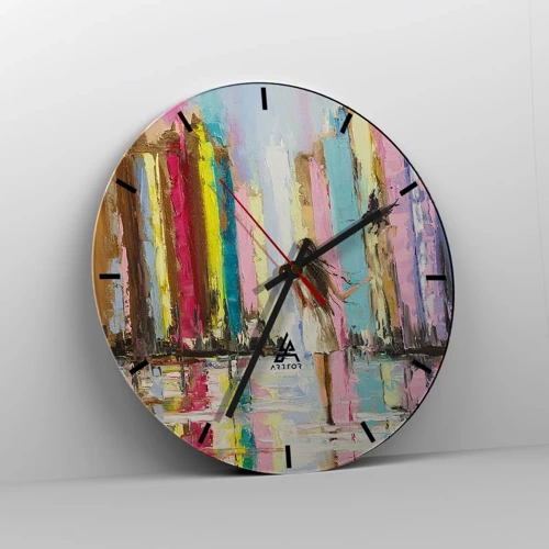 Reloj de pared - Reloj de vidrio - Sígueme - 30x30 cm