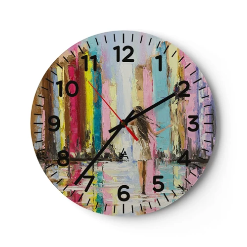 Reloj de pared - Reloj de vidrio - Sígueme - 40x40 cm