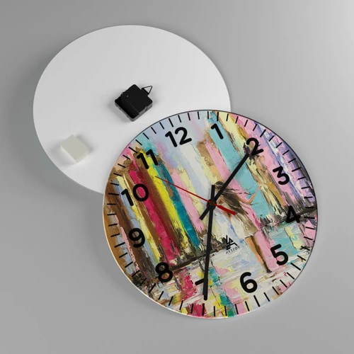 Reloj de pared - Reloj de vidrio - Sígueme - 40x40 cm