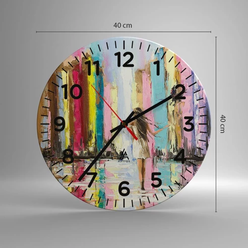 Reloj de pared - Reloj de vidrio - Sígueme - 40x40 cm