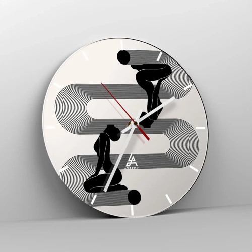 Reloj de pared - Reloj de vidrio - Simetría sensual - 40x40 cm