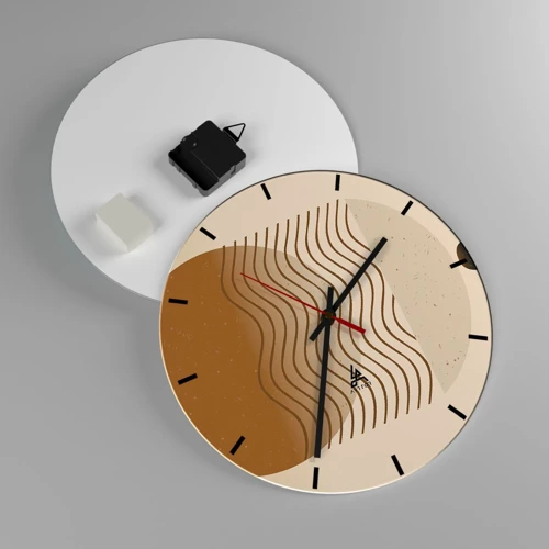 Reloj de pared - Reloj de vidrio - Sobre el origen de las figuras geométricas - 30x30 cm