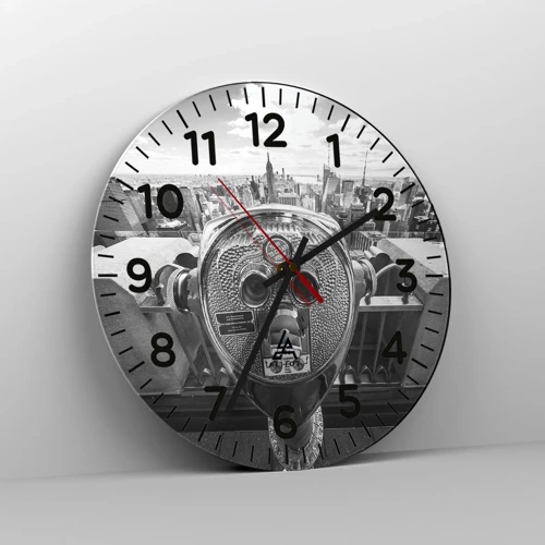Reloj de pared - Reloj de vidrio - Sobre la ciudad - 40x40 cm