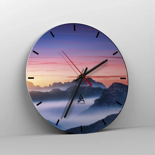 Reloj de pared - Reloj de vidrio - Sobre los valles - 30x30 cm