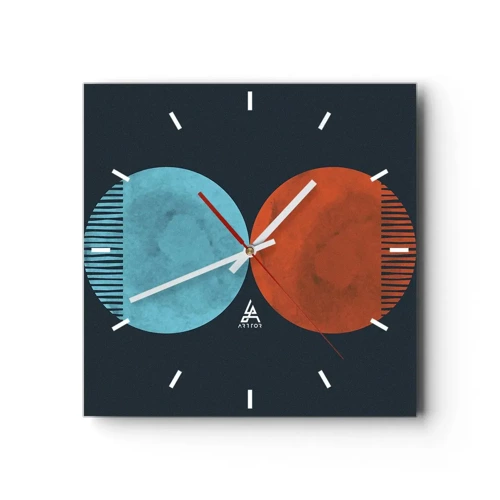 Reloj de pared - Reloj de vidrio - ¿Solo geometría? - 30x30 cm