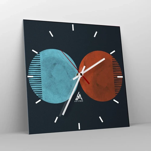 Reloj de pared - Reloj de vidrio - ¿Solo geometría? - 30x30 cm