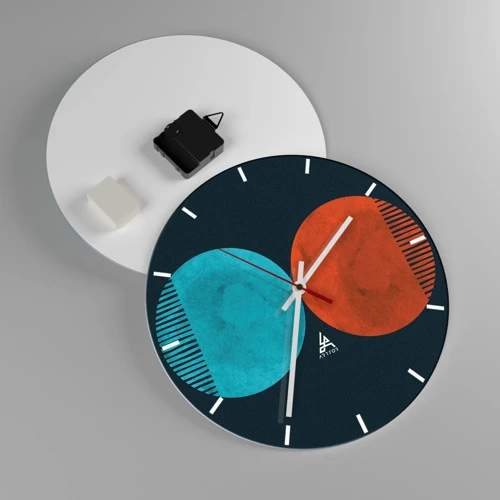 Reloj de pared - Reloj de vidrio - ¿Solo geometría? - 30x30 cm