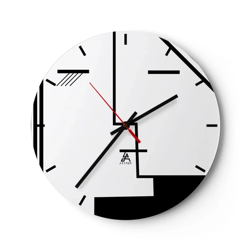 Reloj de pared - Reloj de vidrio - Solo un beso - 30x30 cm