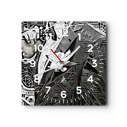 Reloj de pared - Reloj de vidrio - Solo un hombre aparentemente gris - 30x30 cm