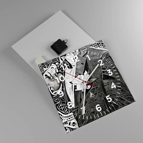 Reloj de pared - Reloj de vidrio - Solo un hombre aparentemente gris - 30x30 cm