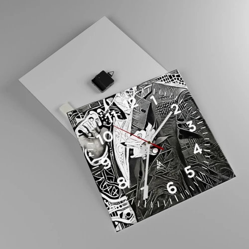 Reloj de pared - Reloj de vidrio - Solo un hombre aparentemente gris - 40x40 cm