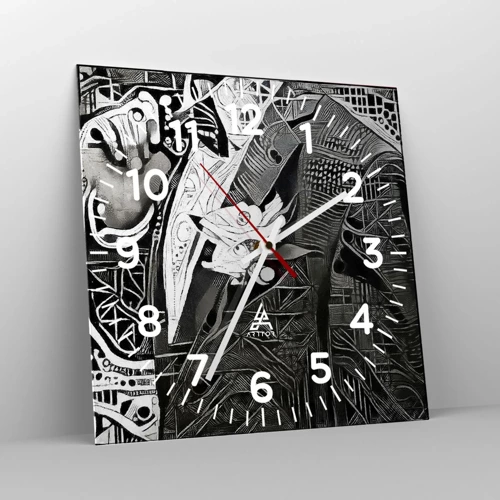 Reloj de pared - Reloj de vidrio - Solo un hombre aparentemente gris - 40x40 cm