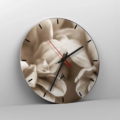 Reloj de pared - Reloj de vidrio - Suave como una sonrisa - 30x30 cm