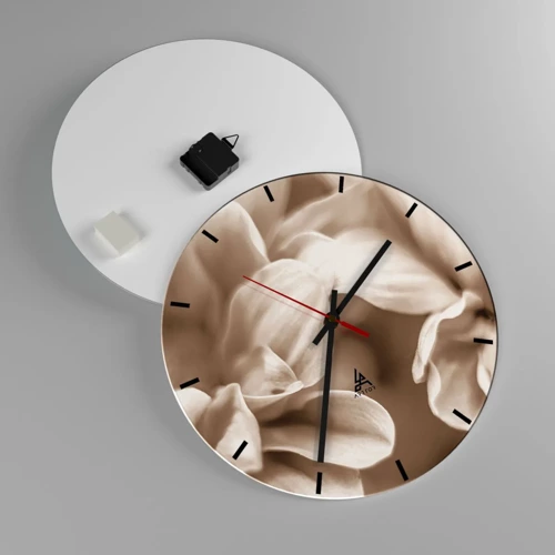 Reloj de pared - Reloj de vidrio - Suave como una sonrisa - 40x40 cm