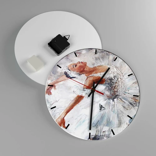 Reloj de pared - Reloj de vidrio - Suave y ligera - 30x30 cm