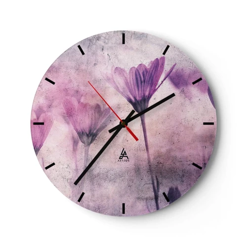 Reloj de pared - Reloj de vidrio - Sueño de flores - 30x30 cm