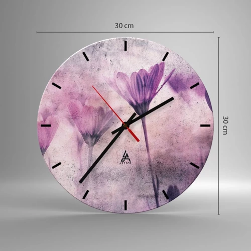 Reloj de pared - Reloj de vidrio - Sueño de flores - 30x30 cm