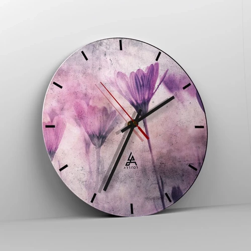 Reloj de pared - Reloj de vidrio - Sueño de flores - 30x30 cm