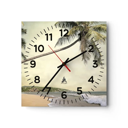 Reloj de pared - Reloj de vidrio - Sueño tropical - 40x40 cm
