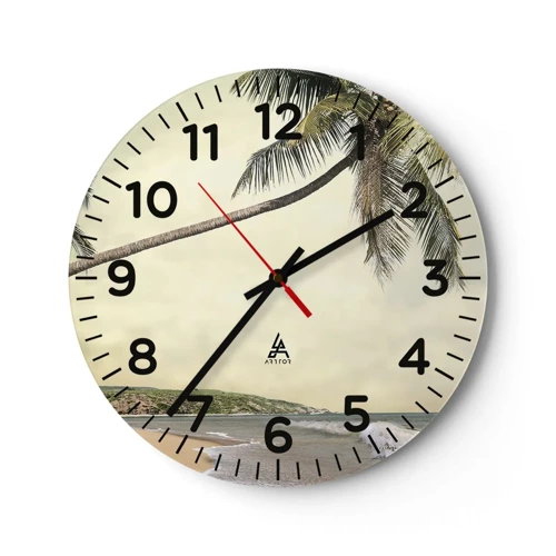 Reloj de pared - Reloj de vidrio - Sueño tropical - 40x40 cm