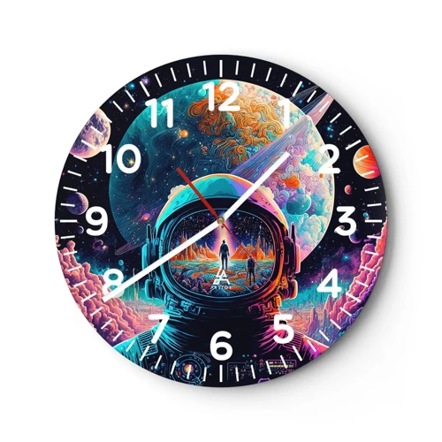 Reloj de pared - Reloj de vidrio - Sueños de niño - 30x30 cm