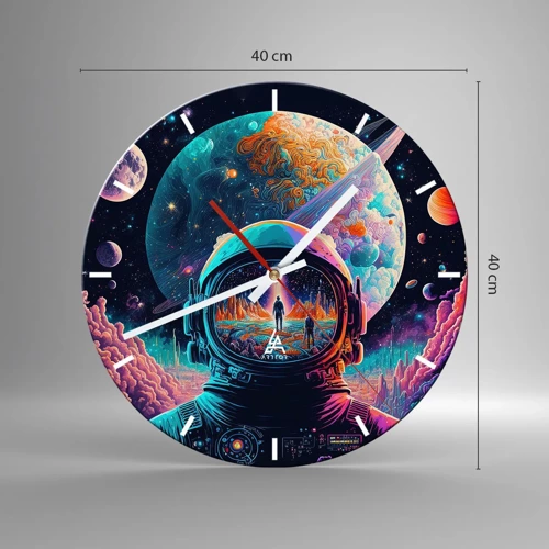 Reloj de pared - Reloj de vidrio - Sueños de niño - 40x40 cm