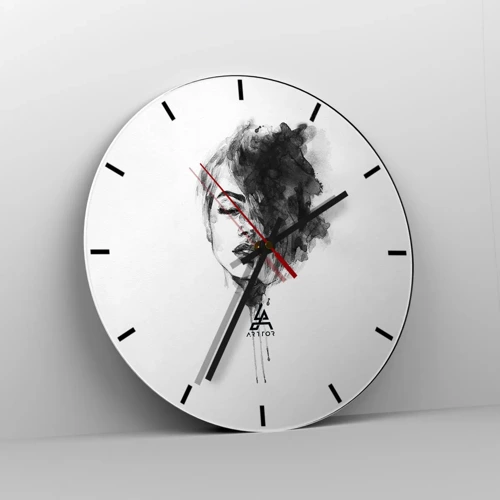 Reloj de pared - Reloj de vidrio - Sueños en femenino - 30x30 cm