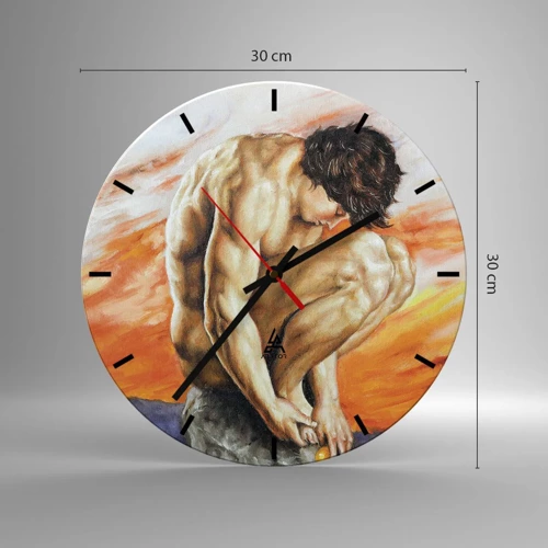 Reloj de pared - Reloj de vidrio - Sumergido en sí mismo - 30x30 cm