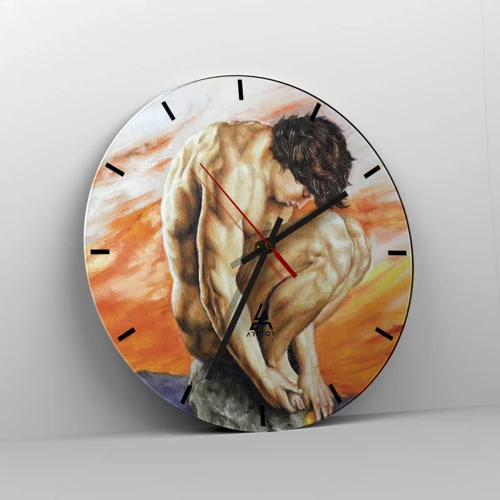 Reloj de pared - Reloj de vidrio - Sumergido en sí mismo - 30x30 cm