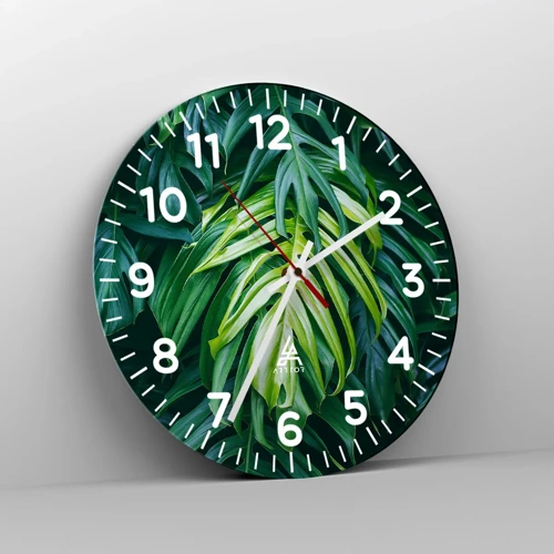 Reloj de pared - Reloj de vidrio - Sumérjase en la frescura - 30x30 cm