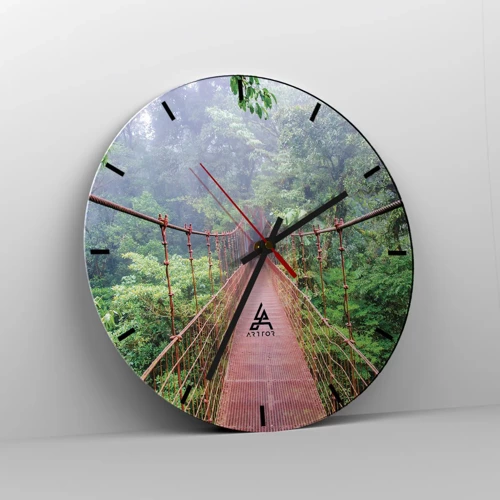 Reloj de pared - Reloj de vidrio - Suspendido sobre las copas - 30x30 cm