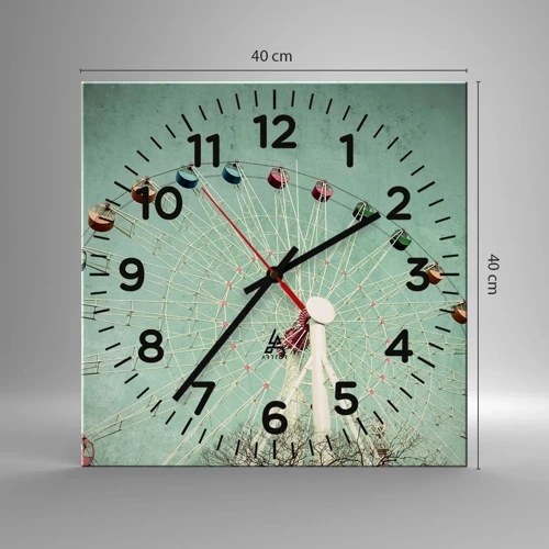 Reloj de pared - Reloj de vidrio - Te invitamos a jugar - 40x40 cm