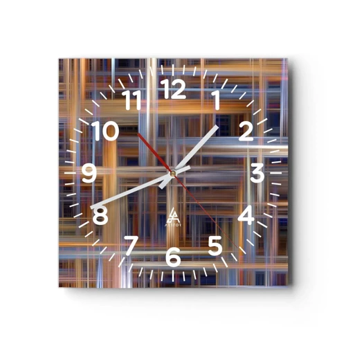 Reloj de pared - Reloj de vidrio - Tejido de luz - 30x30 cm