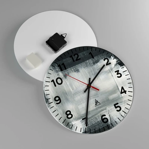 Reloj de pared - Reloj de vidrio - Tejido vertical y horizontal - 30x30 cm