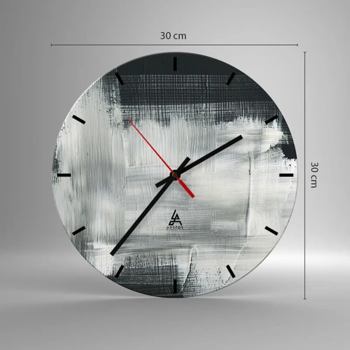 Reloj de pared - Reloj de vidrio - Tejido vertical y horizontal - 30x30 cm