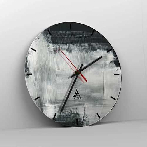 Reloj de pared - Reloj de vidrio - Tejido vertical y horizontal - 30x30 cm