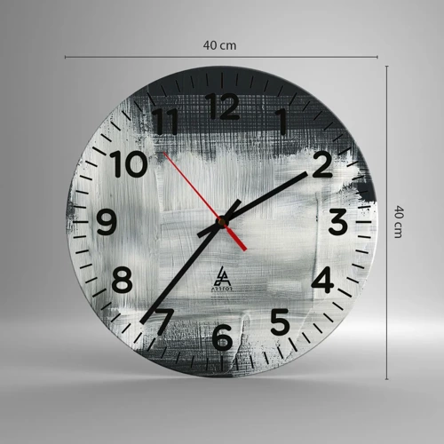 Reloj de pared - Reloj de vidrio - Tejido vertical y horizontal - 40x40 cm