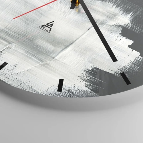 Reloj de pared - Reloj de vidrio - Tejido vertical y horizontal - 40x40 cm