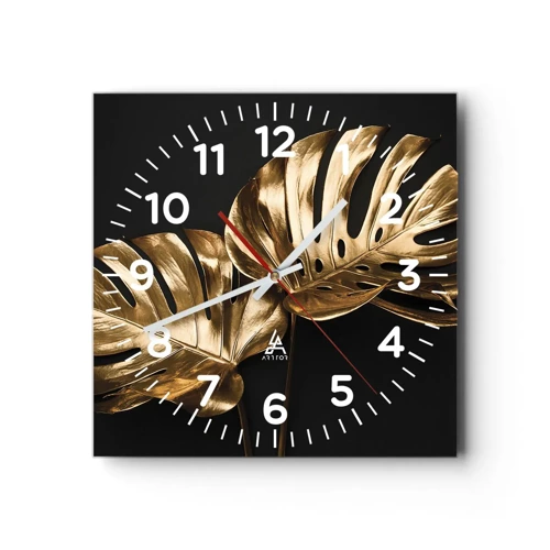 Reloj de pared - Reloj de vidrio - Tesoros de la naturaleza - 30x30 cm