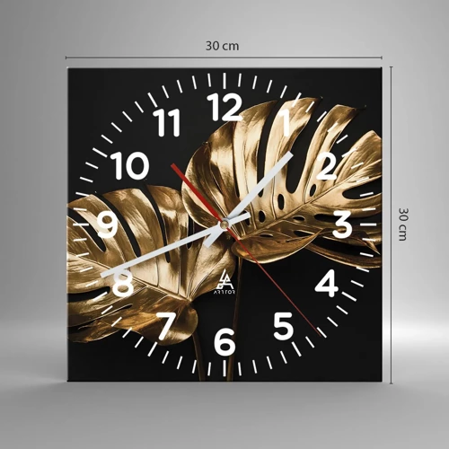 Reloj de pared - Reloj de vidrio - Tesoros de la naturaleza - 30x30 cm