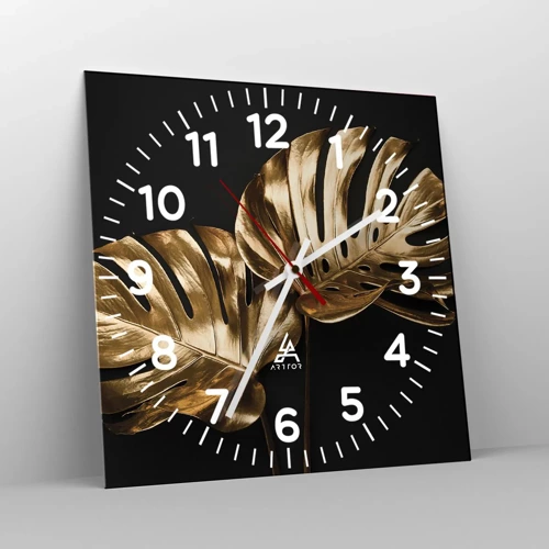 Reloj de pared - Reloj de vidrio - Tesoros de la naturaleza - 30x30 cm