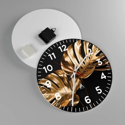 Reloj de pared - Reloj de vidrio - Tesoros de la naturaleza - 30x30 cm