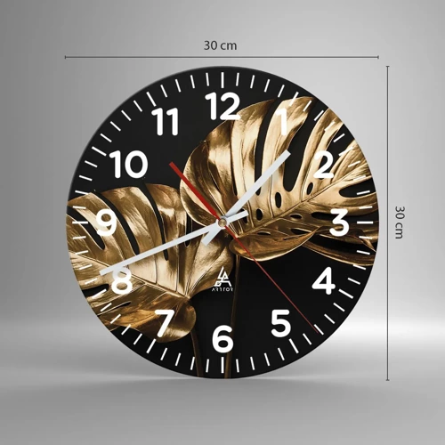 Reloj de pared - Reloj de vidrio - Tesoros de la naturaleza - 30x30 cm