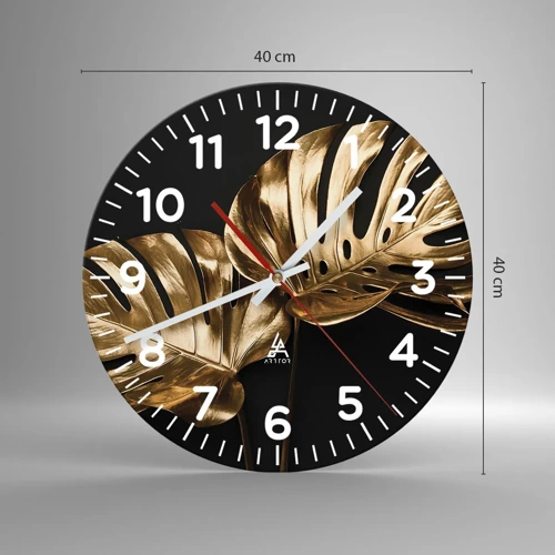 Reloj de pared - Reloj de vidrio - Tesoros de la naturaleza - 40x40 cm