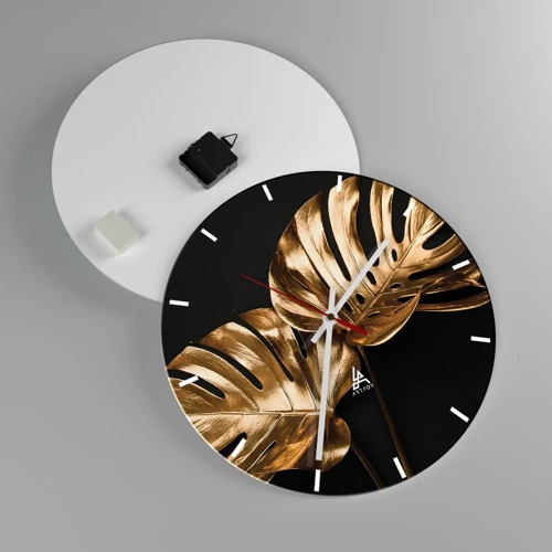 Reloj de pared - Reloj de vidrio - Tesoros de la naturaleza - 40x40 cm