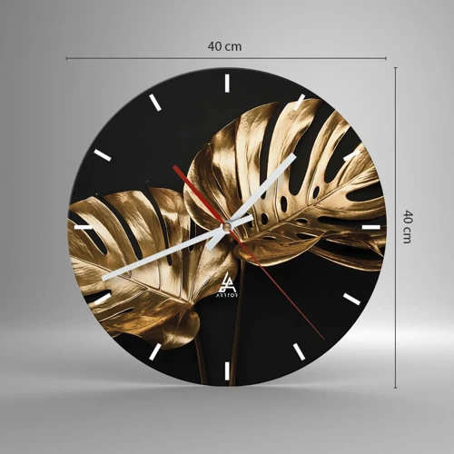 Reloj de pared - Reloj de vidrio - Tesoros de la naturaleza - 40x40 cm