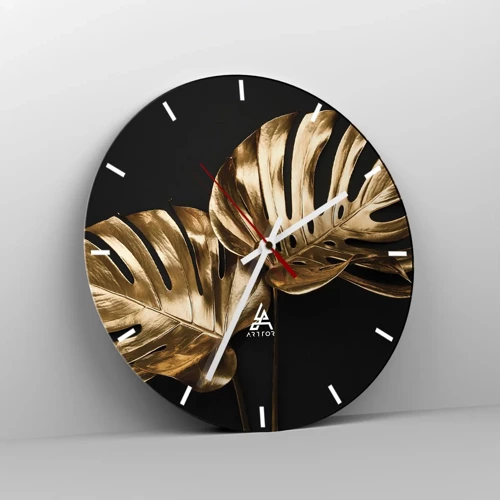 Reloj de pared - Reloj de vidrio - Tesoros de la naturaleza - 40x40 cm