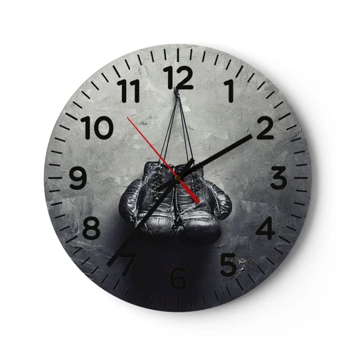 Reloj de pared - Reloj de vidrio - Tiempo de lucha y tiempo de paz - 30x30 cm