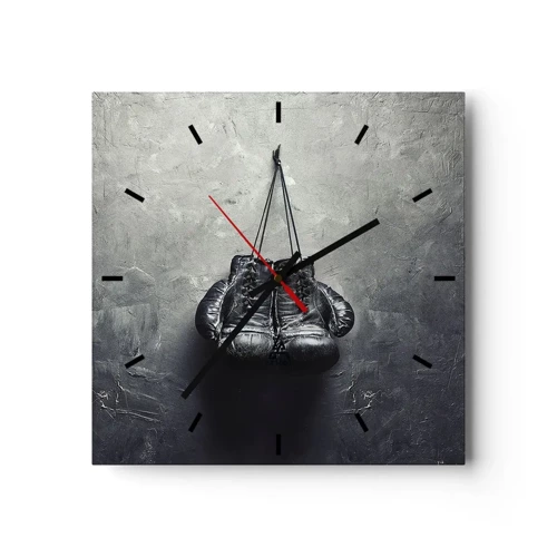 Reloj de pared - Reloj de vidrio - Tiempo de lucha y tiempo de paz - 30x30 cm